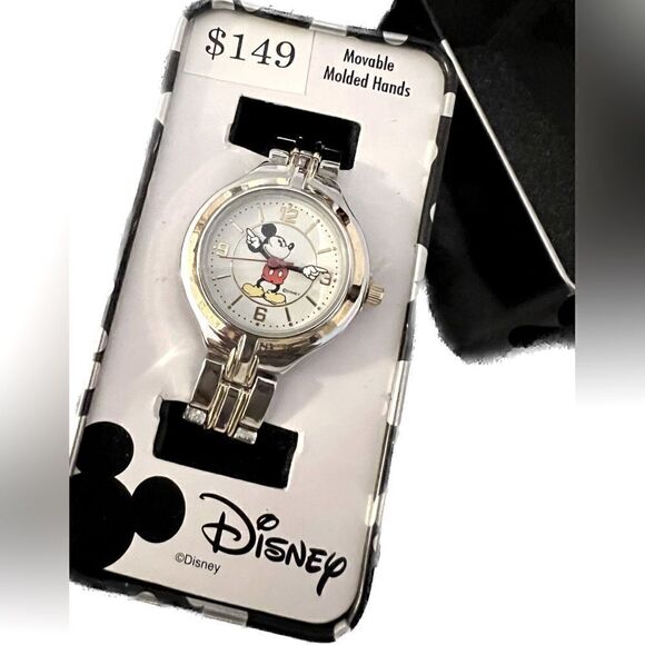 Disney Accessories - NEW Disney Mickey Mouse watch, plastic ties never cut, presentation box!